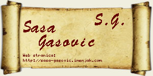 Saša Gašović vizit kartica